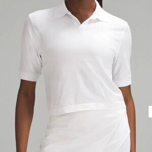 Size 6 White Lululemon Swiftly Tech Relaxed-Fit Polo Shirt (Cropped)